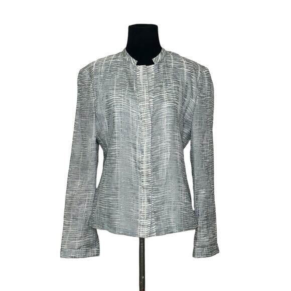 Giorgio Armani Silk Silver Long Sleeves Blazer Size 40 - US Small - Picture 10 of 11